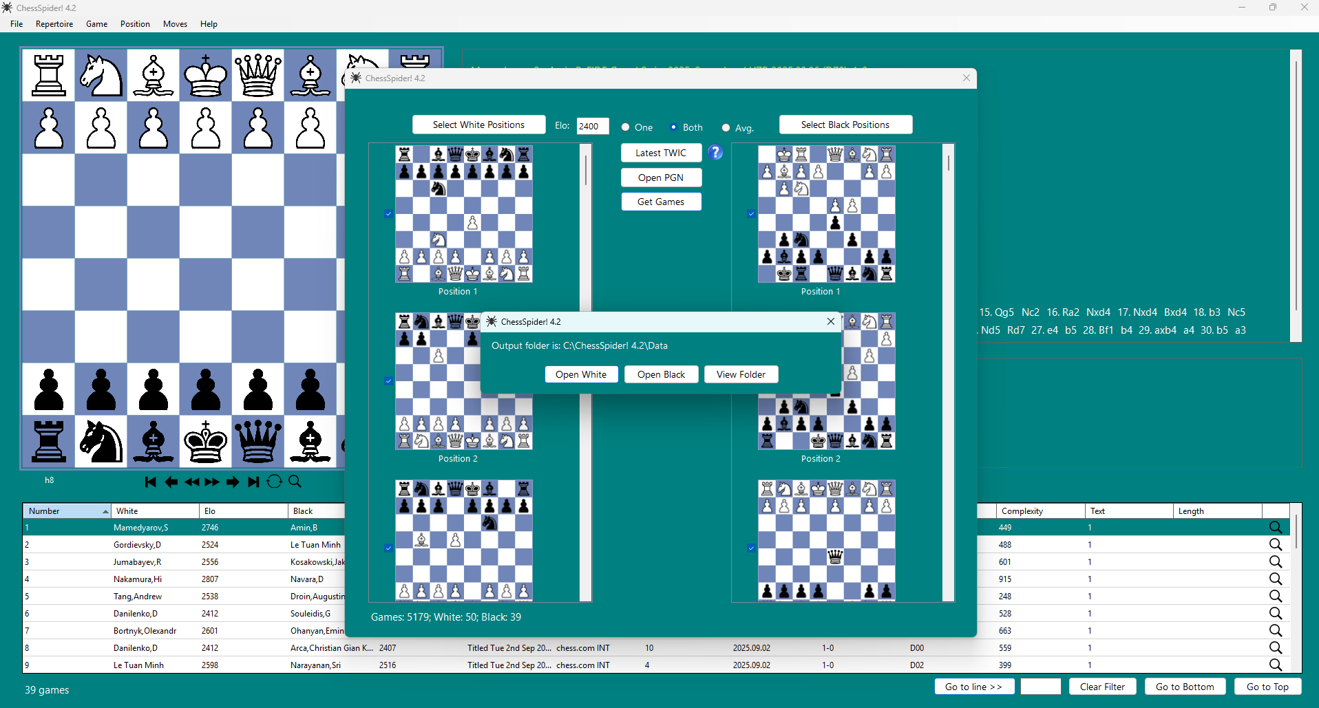 ChessSpider screenshot